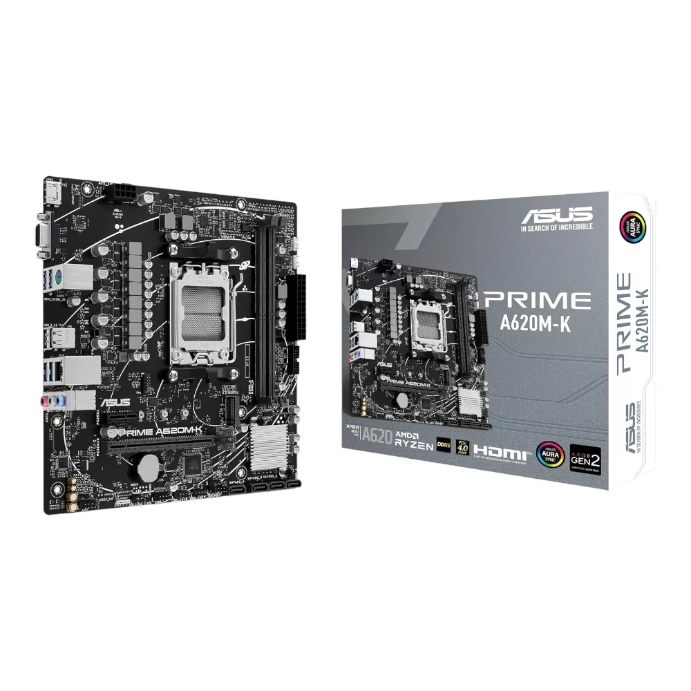 ASUS 90MB1F40-M0EAY0 PRIME A620M-K DDR5 AMD AM5 MicroATX Motherboard