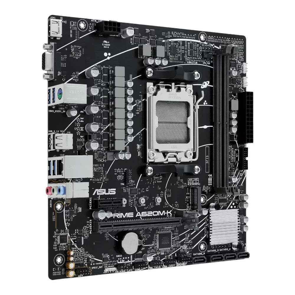 ASUS 90MB1F40-M0EAY0 PRIME A620M-K DDR5 AMD AM5 MicroATX Motherboard