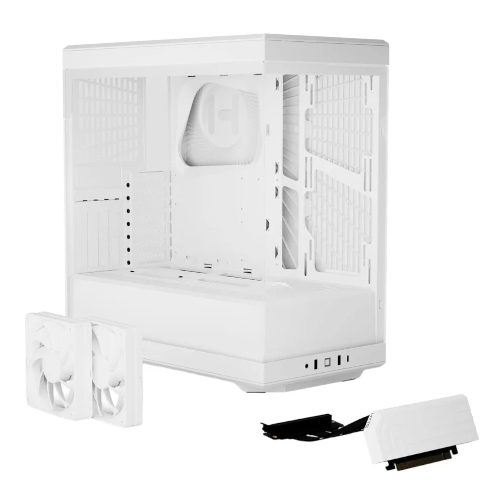 HYTE  ATX Mid-Tower Case with PCIe 4.0 Riser Cable (White) CS-HYTE-Y40-WW
