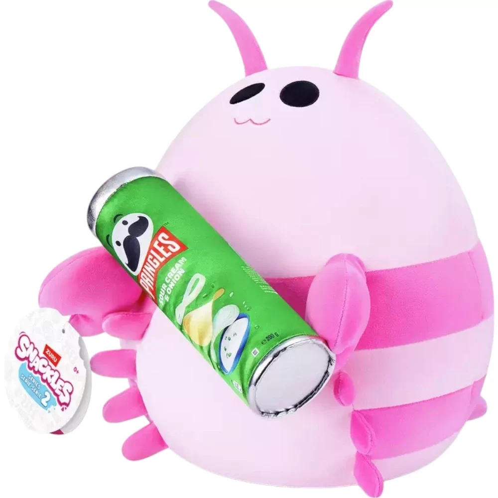 Zuru Snackles 14 Pink Shrimp Pringle Plush