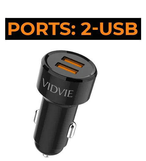 CC518 Dual USB Car Charger by VIDVIE